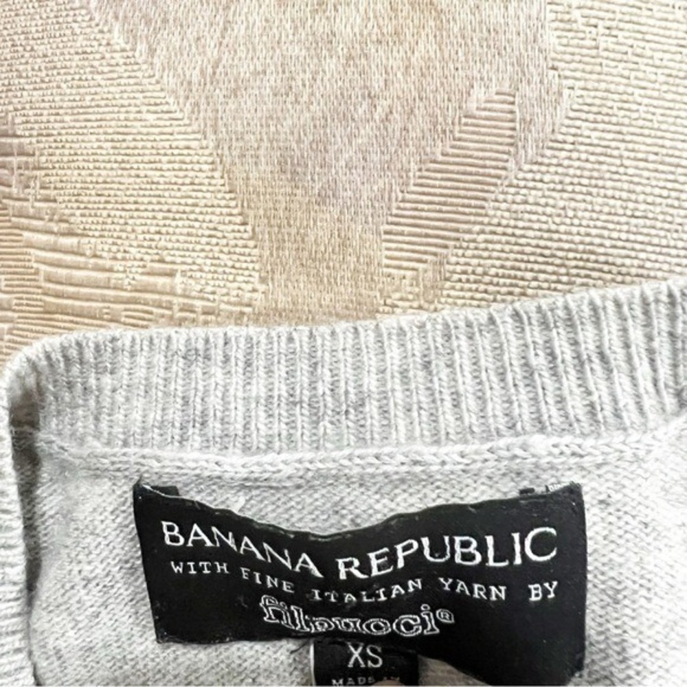 Banana Republic Italian Yarn Filpucci Crewneck Sweater Gray XS Slim Fit Classic - Picture 10 of 10